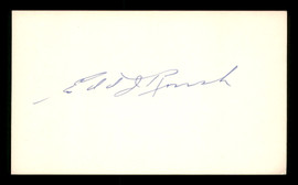 Edd Roush Autographed 3x5 Index Card Cincinnati Reds SKU #200840