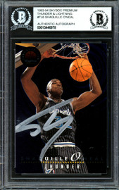 Shaquille "Shaq" O'Neal Autographed 1993-94 Skybox Thunder & Lightning Card #TL6 Orlando Magic Beckett BAS #13446978