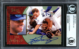 Ken Griffey Jr. Autographed 1996 Select Card #6 Seattle Mariners Pile Beckett BAS #13446985