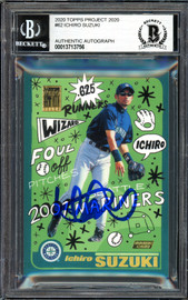 Ichiro Suzuki Autographed Topps Project 2020 Sophia Chang Card #62 Seattle Mariners Blue #10/10 Beckett BAS #13713756