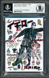 Ichiro Suzuki Autographed Topps Project 2020 Gregory Siff Card #252 Seattle Mariners Silver #1/1 Beckett BAS #13714143