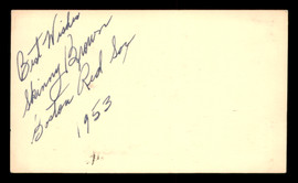 Hal "Skinny" Brown Autographed 3.25x5.5 Government Postcard Boston Red Sox "Best Wishes 1953" SKU #201460