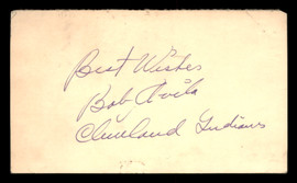 Bob Avila Autographed 3.25x5.5 Government Postcard Cleveland Indians "Best Wishes" SKU #201418