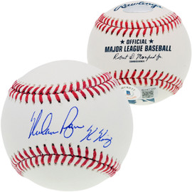 Nolan Ryan Autographed Official MLB Baseball Texas Rangers "K-King" Beckett BAS Stock #201275