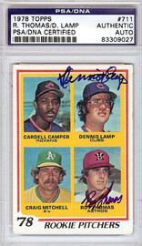 Roy Thomas & Dennis Lamp Autographed 1978 Topps Card #711 PSA/DNA #83309027