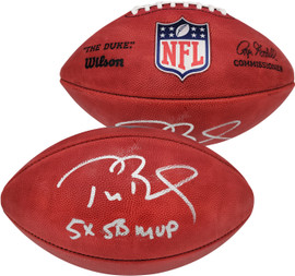 Tom Brady Autographed Official NFL Leather Football Tampa Bay Buccaneers "5x SB MVP" Fanatics Holo Stock #202366