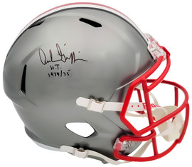 Archie Griffin Autographed Ohio State Buckeyes Flash Silver Full Size Replica Speed Helmet "Heisman 74/75" Beckett BAS QR Stock #203459