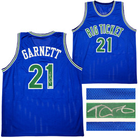 Timberwolves Kevin Garnett Signed Blue 2003-04 M&N HWC Jersey BAS Witnessed