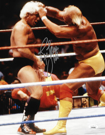 Ric Flair Autographed 11x14 Photo vs. Hulk Hogan "16x" JSA Stock #203604
