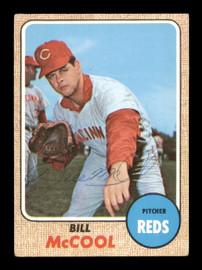 Bill McCool Autographed 1968 Topps Card #597 Cincinnati Reds SKU #204131