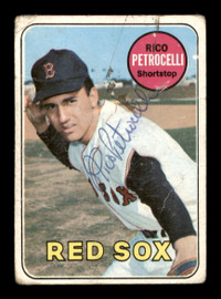 Rico Petrocelli Autographed 1969 Topps Card #215 Boston Red Sox (Off Condition) SKU #204138