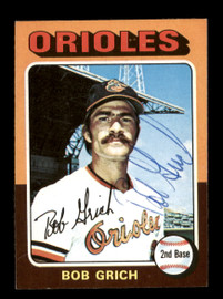 Bob Grich Autographed 1975 Topps Card #225 Baltimore Orioles SKU #204418
