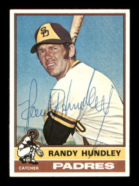 Randy Hundley Autographed 1976 Topps Card #351 San Diego Padres SKU #204870