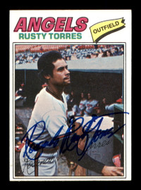 Rusty Torres Autographed 1977 Topps Card #224 California Angels SKU #205092