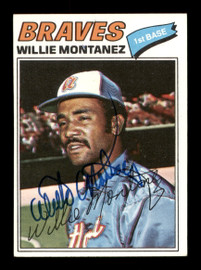 Willie Montanez Autographed 1977 Topps Card #410 Atlanta Braves SKU #205158