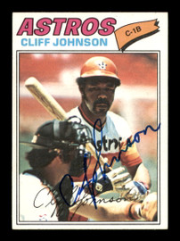 Cliff Johnson Autographed 1977 Topps Card #514 Houston Astros SKU #205196