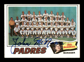 John McNamara Autographed 1977 Topps Card #134 San Diego Padres SKU #205026