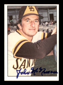 John McNamara Autographed 1975 SSPC Card #123 San Diego Padres SKU #204780