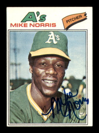 Mike Norris Autographed 1977 Topps Card #284 Oakland A's SKU #205122