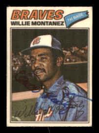 Willie Montanez Autographed 1977 Topps Stickers Card #29 Atlanta Braves SKU #204968