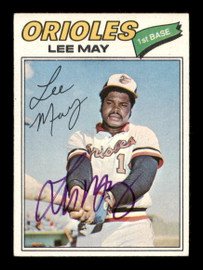 Lee May Autographed 1977 Topps Card #380 Baltimore Orioles SKU #205144