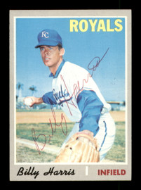 Billy Harris Autographed 1970 Topps Card #512 Kansas City Royals SKU #204176