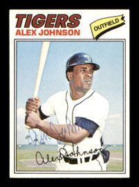 Alex Johnson Autographed 1977 Topps Card #637 Detroit Tigers SKU #205238