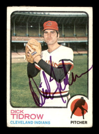 Dick Tidrow Autographed 1973 Topps Card #339 Cleveland Indians SKU #204305