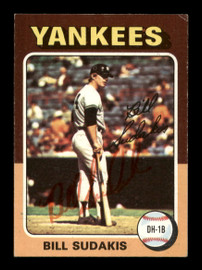 Bill Sudakis Autographed 1975 Topps Card #291 New York Yankees SKU #205308