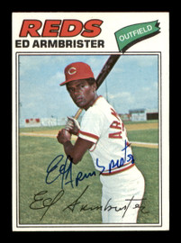 Ed Armbrister Autographed 1977 Topps Card #203 Cincinnati Reds SKU #205080