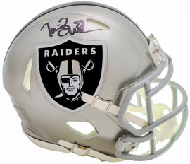 Tim Brown Autographed Oakland Raiders Flash Gray Speed Mini Helmet Beckett BAS QR Stock #205679