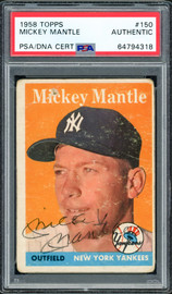 Mickey Mantle Autographed 1958 Topps Card #150 New York Yankees PSA/DNA #64794318