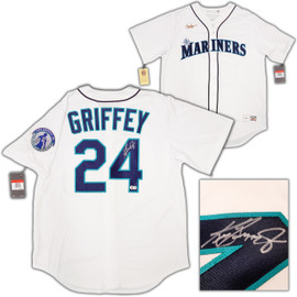 Seattle Mariners Ken Griffey Jr. Autographed White Nike Throwback Jersey  Size XXL Beckett BAS & MCS Holo Stock #185605 - Mill Creek Sports