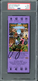 John Elway Autographed 1998 Super Bowl XXXII Ticket Denver Broncos PSA 8 Auto Grade Mint 9 PSA/DNA #63633137