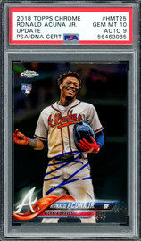 Ronald Acuna Jr. Autographed 2018 Topps Chrome Update Rookie Card 