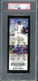Ichiro Suzuki Autographed 2001 3rd MLB Game Ticket Seattle Mariners PSA 5 Auto Grade Gem Mint 10 "3rd MLB Game 2-4" PSA/DNA #63633254