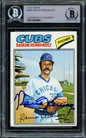 Ramon Hernandez Autographed 1977 Topps Card #468 Chicago Cubs Beckett BAS #14230954