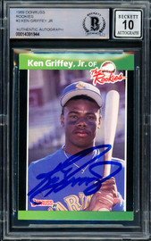 Ken Griffey Jr. Autographed 1989 Donruss The Rookies Rookie Card #3 Seattle Mariners Auto Grade Gem Mint 10 Beckett BAS Stock #206764