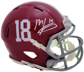 Mac Jones Autographed Alabama Crimson Tide Red Speed Mini Helmet Beckett BAS Witness Stock #206522