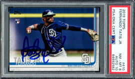 Fernando Tatis Jr. Autographed 2019 Topps Rookie Card #410 San Diego Padres PSA 8 Auto Grade Gem Mint 10 PSA/DNA #64992582