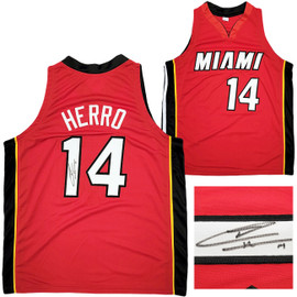 Miami Heat Tyler Herro Autographed Red Jersey JSA Stock #207953