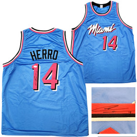 MIAMI HEAT TYLER HERRO AUTOGRAPHED SIGNED BLACK JERSEY JSA STOCK #207955