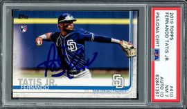 Fernando Tatis Jr. Autographed 2019 Topps Rookie Card #410 San Diego Padres PSA 7 Auto Grade Gem Mint 10 PSA/DNA #62841367