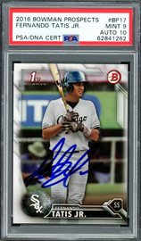 Fernando Tatis Jr. Autographed 2016 Bowman Prospects Rookie Card #BP17 San Diego Padres PSA 9 Auto Grade Gem Mint 10 PSA/DNA #62841262