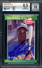 Ken Griffey Jr. Autographed 1989 Donruss The Rookie's Rookie Card #3 Seattle Mariners BGS 8.5 Auto Grade Gem Mint 10 Beckett BAS #14727818
