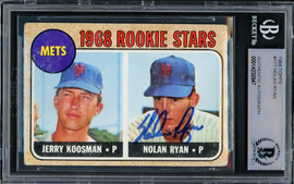 Nolan Ryan Autographed 1968 Topps Rookie Card #177 New York Mets Beckett BAS #14230947