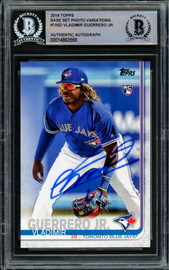 Vladimir Guerrero Jr. Autographed 2019 Topps Complete Set Variation Rookie Card #700D Toronto Blue Jays Beckett BAS #14863558