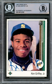 Ken Griffey Jr. Autographed 1989 Upper Deck Rookie Card #1 Seattle Mariners Vintage Rookie Era Signature Beckett BAS #14612436