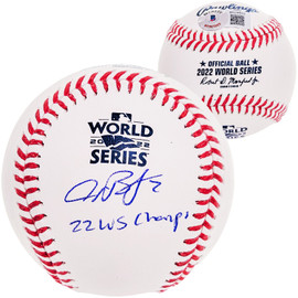 Alex Bregman Autographed Official 2022 World Series Logo MLB Baseball Houston Astros "22 WS Champs" Beckett BAS Witness Stock #210126