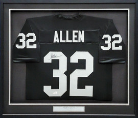 Oakland Raiders Marcus Allen Autographed Framed Black Jersey Beckett BAS Witness Stock #210139